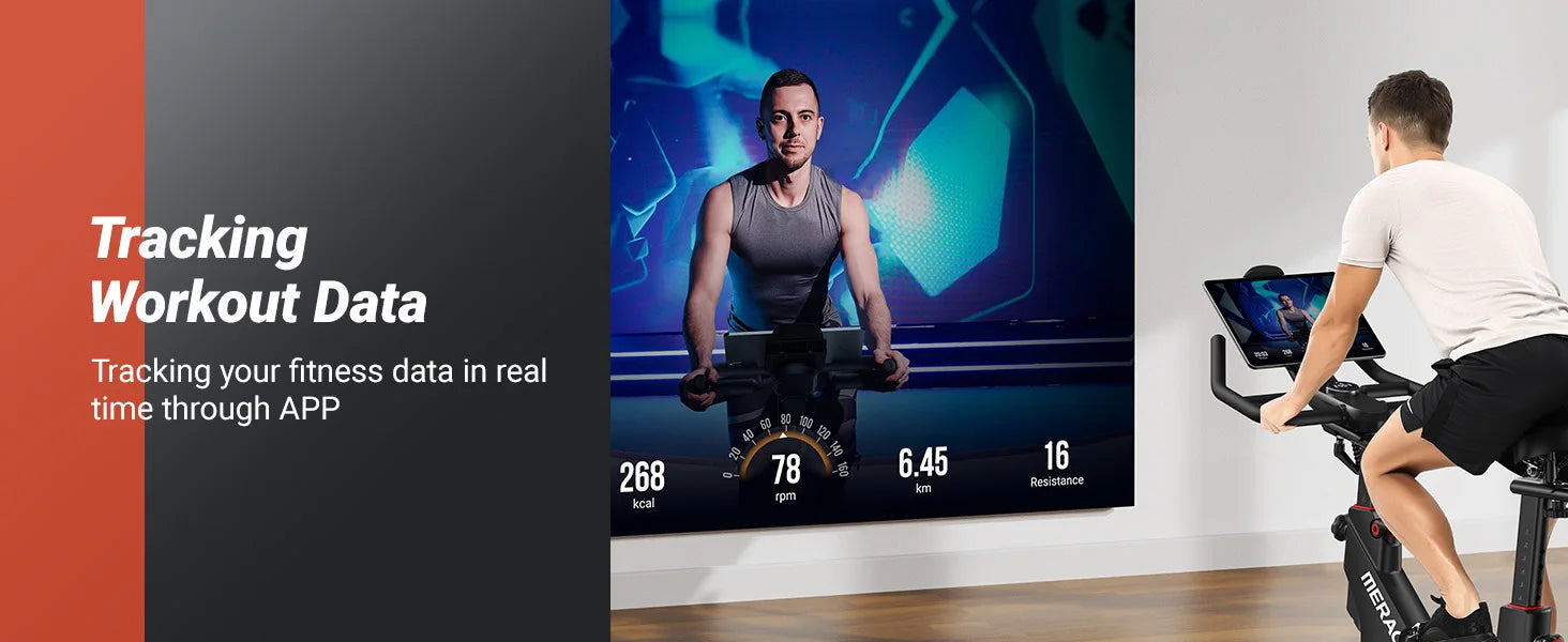 MERACH Indoor Exercise Bike with Auto Resistance Bluetooth Stationary Bike with APP Data Tracking & Tablet Holder Cycling Bike