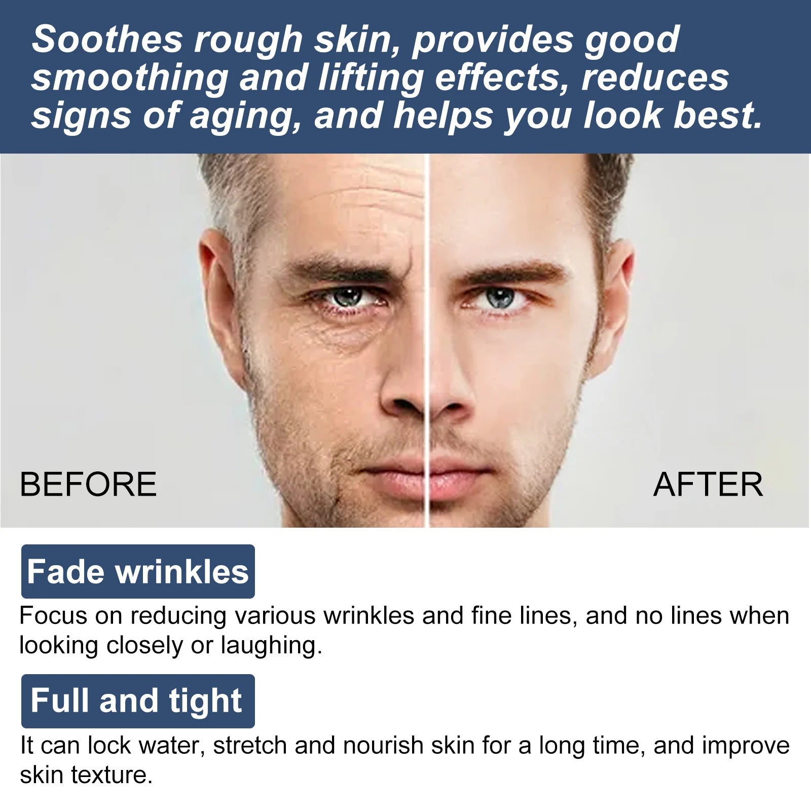 East Moon Men's Wrinkle Anti Aging Face Eye Cream- Adults Male Nature Skin Care Kit Moisturizing Whitening Facial Cream