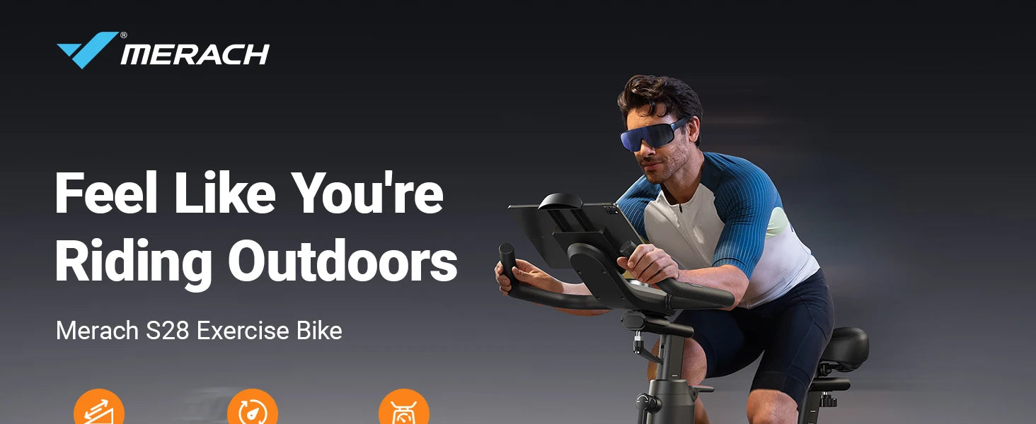 MERACH Exercise Bike- Smart Magnetic Stationary Bike Indoor Cycling Adjustable Incline ±6° Grade Level Capacity Home Weight Loss Machine.