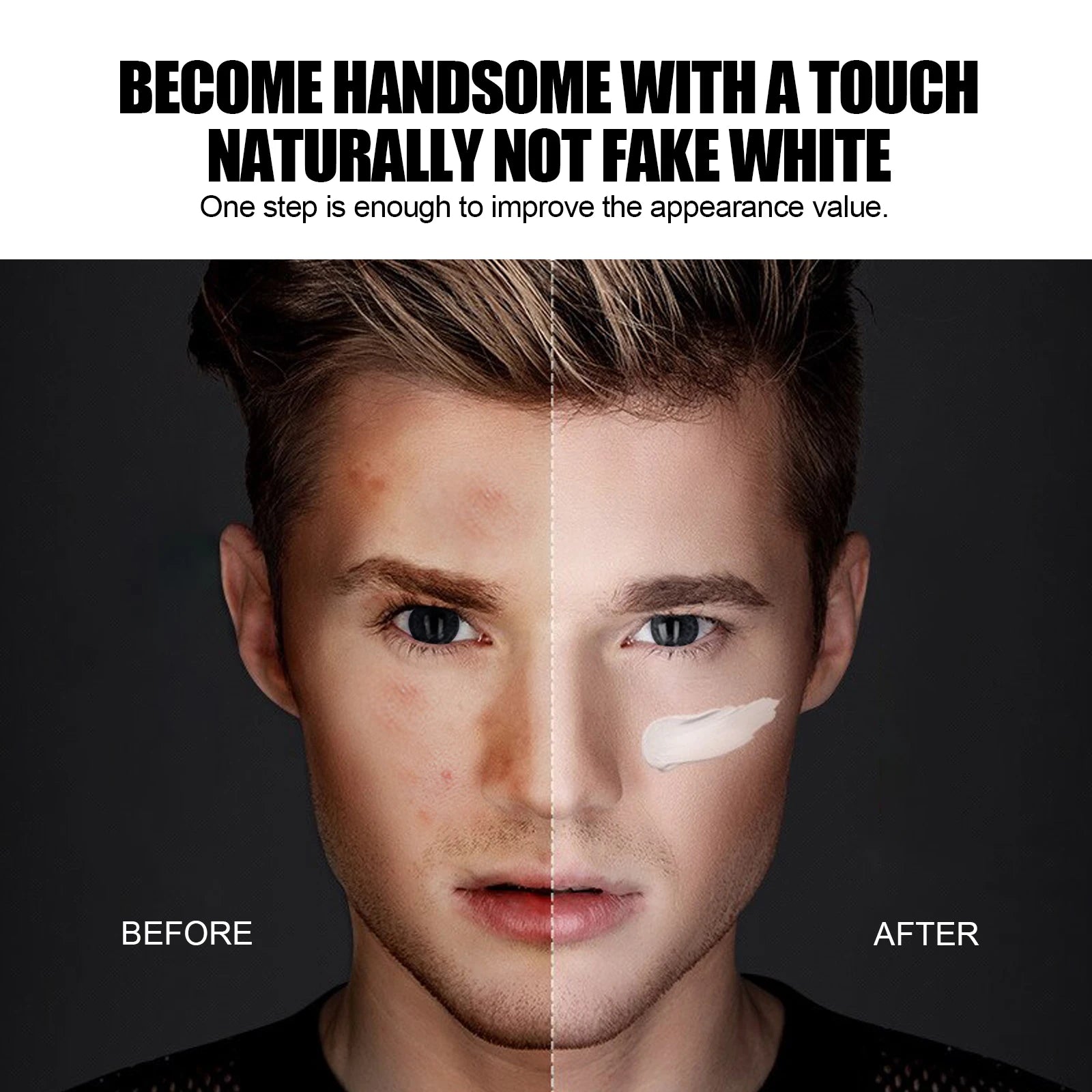 East Moon Conceal Whitening Tone-Up Cream Natural Refreshing Waterproof And Sweat-proof Concealer and Brighten Skin Men`s Makeup Cream