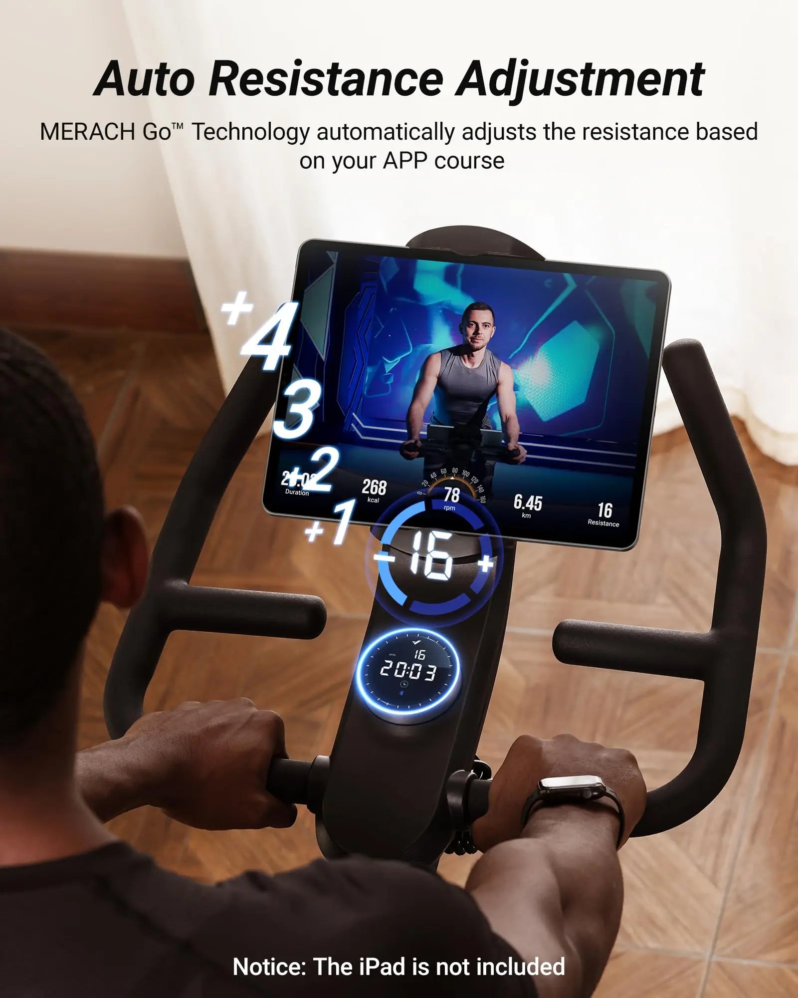 MERACH Indoor Exercise Bike with Auto Resistance Bluetooth Stationary Bike with APP Data Tracking & Tablet Holder Cycling Bike
