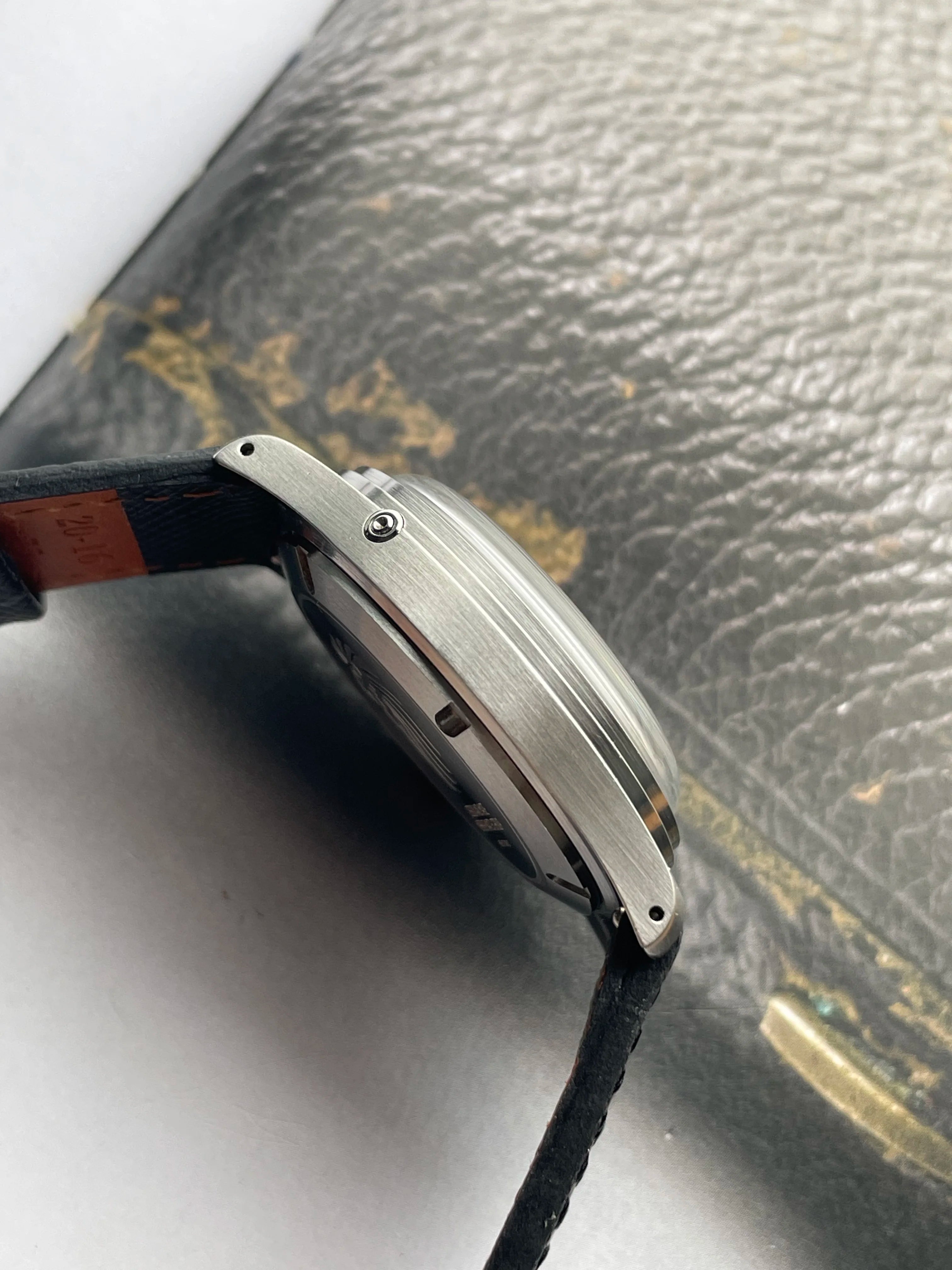 MERKUR Multi-function Calendar Flying Back Automatic Mechanical Purple Dial Retro Dress Watch Leather часы мужские наручные