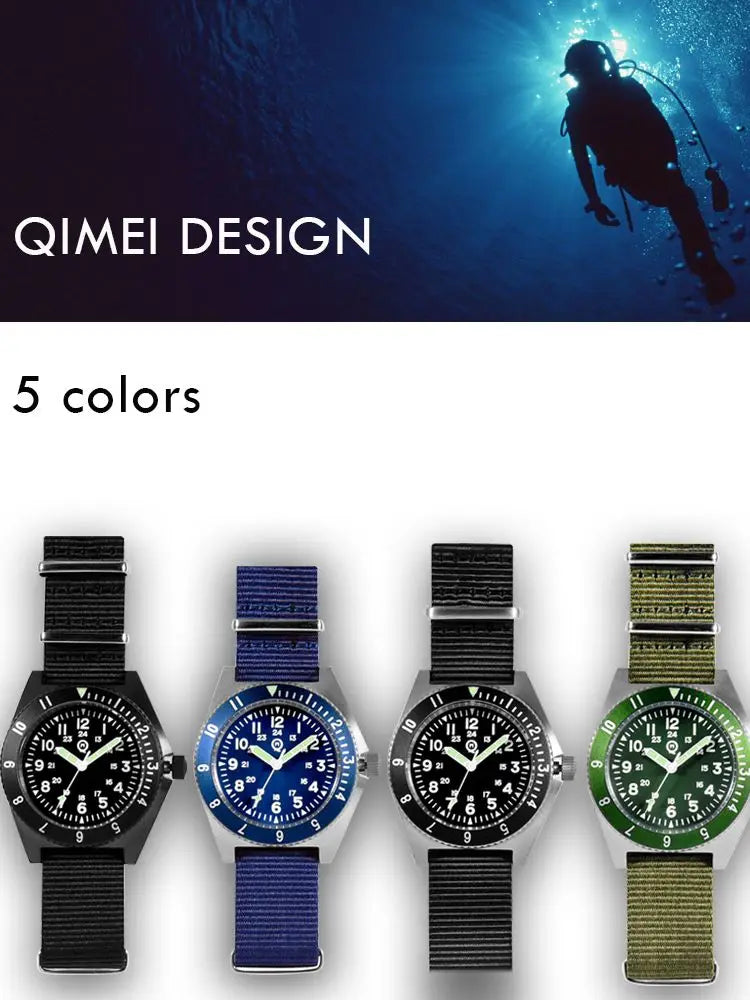 QM Quartz Wristwatch-US Special Forces UDT Military Men's 300M Diver Super Light VH31 Movement - DeRae's Shop For Goods