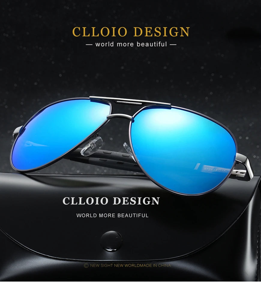 CLLOIO Men Classic Vintage Aluminum Polarized Driving Pilot Designer Sunglasses - DeRae's Shop For Goods