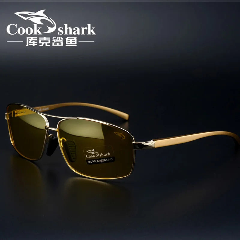 Cook Shark Changer Sunglasses- Men's Sunglasses Tidal Polarization Driver's Mirror Driving Night Vision Glasses