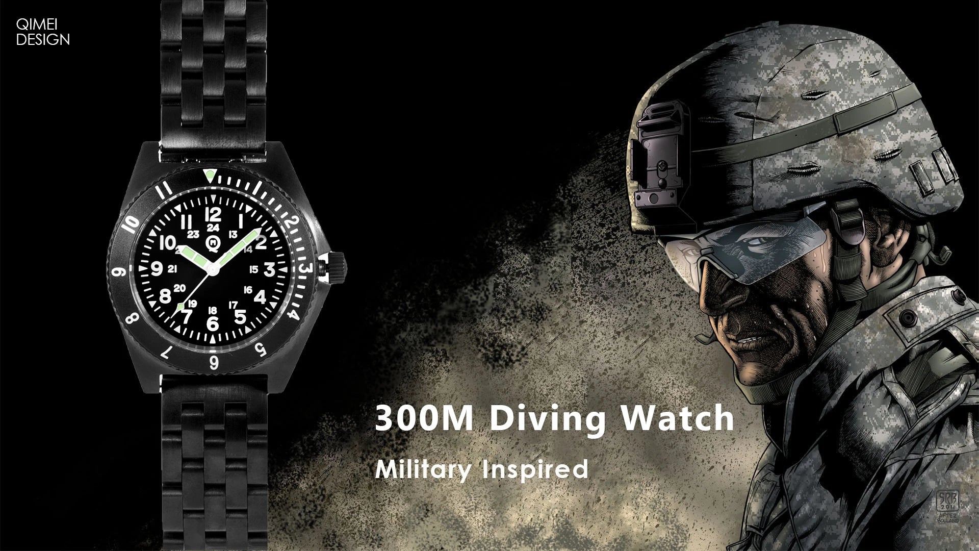QM Quartz Wristwatch-US Special Forces UDT Military Men's 300M Diver Super Light VH31 Movement - DeRae's Shop For Goods