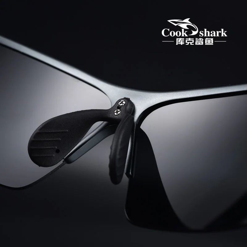 Cook Shark Polarizing Men's Driving Sunglasses with Special Trend Color Adjustment
