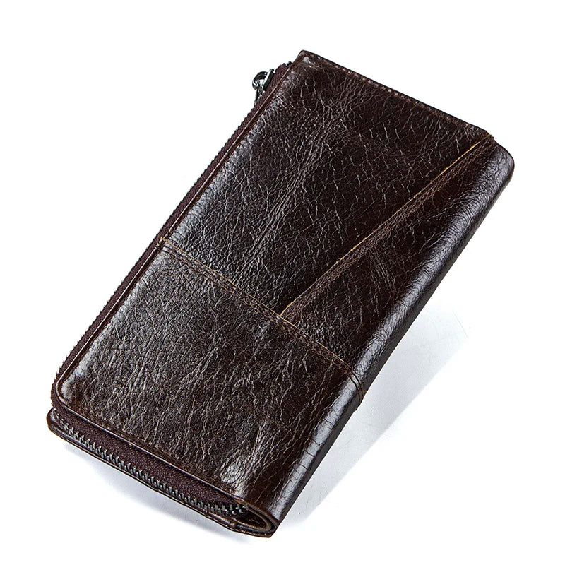 CONTACT'S Leather Long Men`s Quality Clutch Bag Wallets with Design Credit Card Holder and Coin Pockets