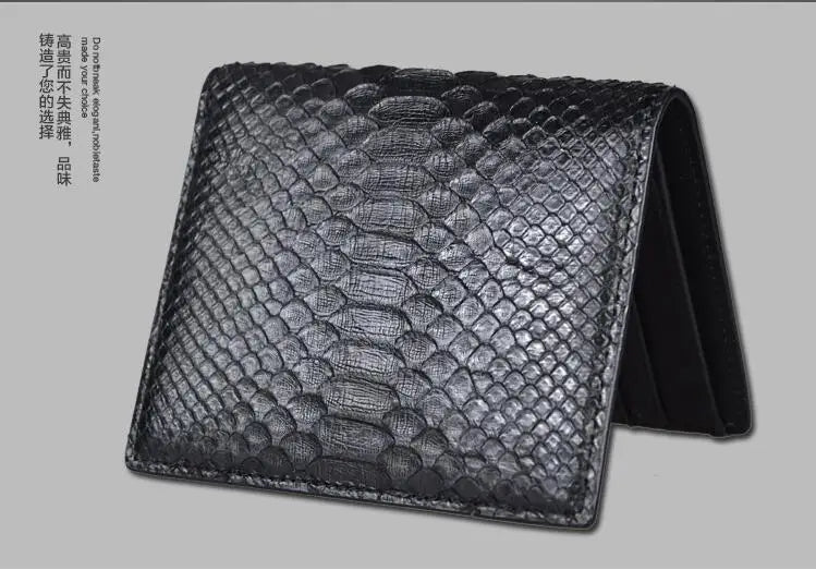 100% Genuine Python Skin Leather Wallet and Purse Snake Leather Skin Bank Card Holder Case,  Black Color and  free shipping.