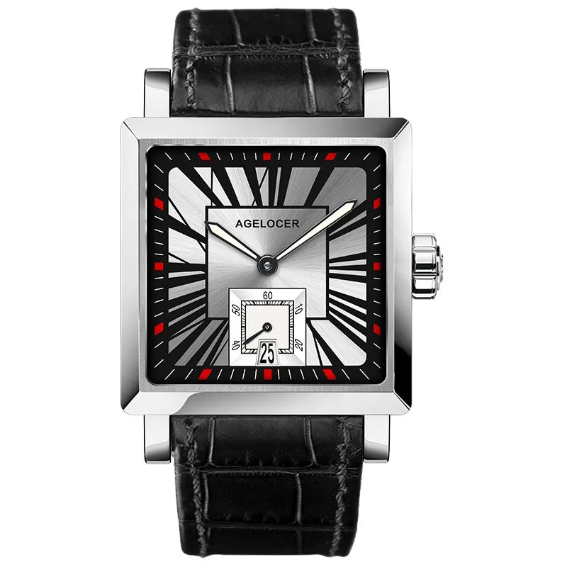 AGELOCER Original Codex Watch- Men's Square Business Formal Automatic Mechanical Watch