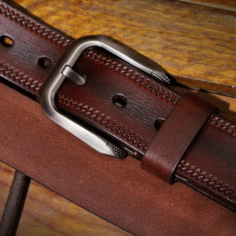 Men's Luxury Full Grain Cowhide Genuine Leather Belt
