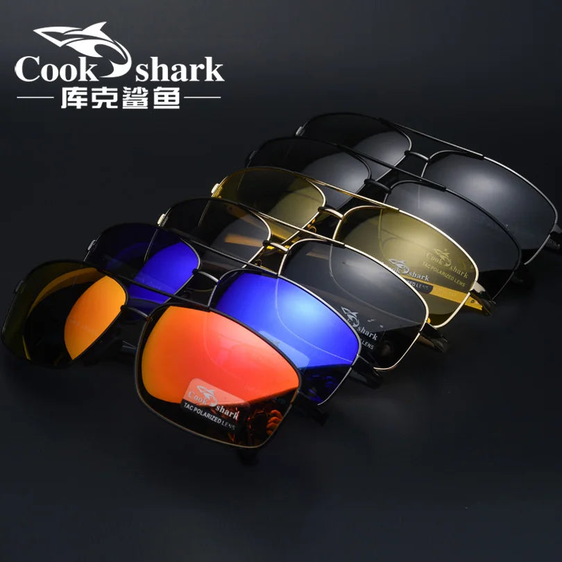 Cook Shark Changer Sunglasses- Men's Sunglasses Tidal Polarization Driver's Mirror Driving Night Vision Glasses