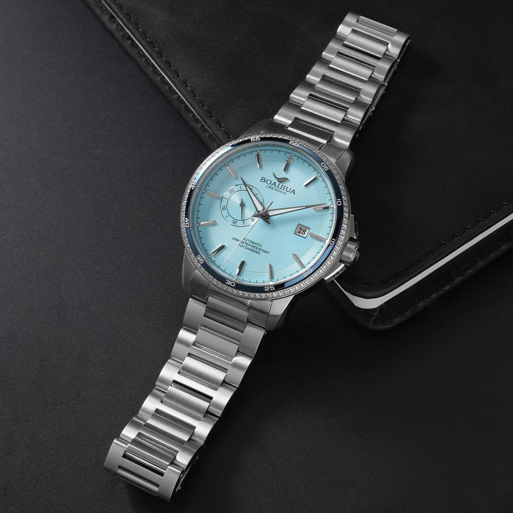 BORIAGE(BOAIJIUA) Fully Automatic Mechanical Men's Watch  50m Water Resistant  MIYOTA 8217 Automatic Mechanical Movement