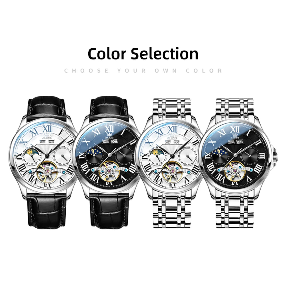 OLEVS 7013 Automatic Luxury Watch for Men- Multifunctional and Waterproof. - DeRae's Shop For Goods
