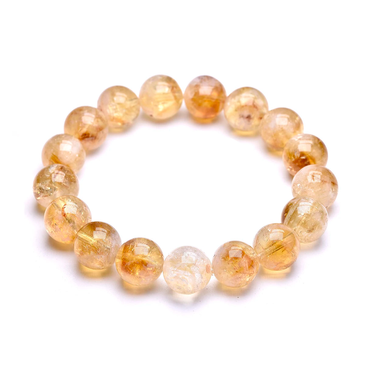 3A Natural Reiki Healing Energy Yelllow Citrine Quartz Chakra Meditation Degausst Beads Bracelets - Unisex Lucky Jewelry