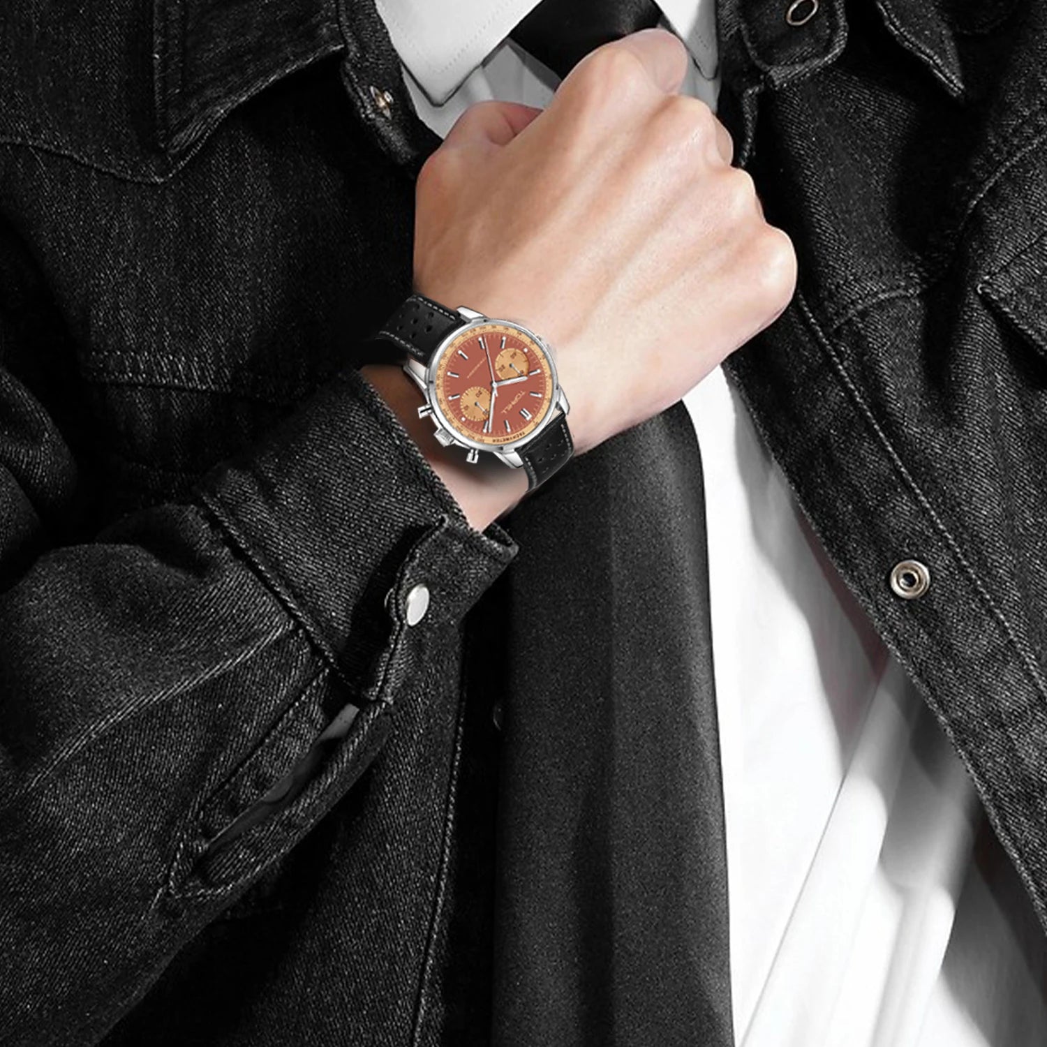 TOPHILL Chronograph Watch Pilot Watch -Seagull 1963 ST1901  Movement Sapphire Crystal  Wristwatch Military Limited