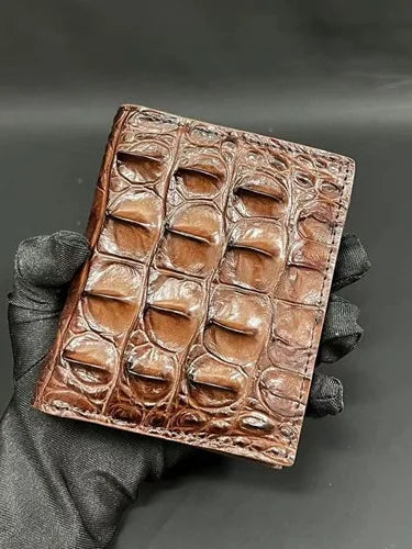 New Designer Crocodile Leather Men Wallets- Business Genuine Leather Men`s Money Bag Leisure Brown Card Holder Purse 45