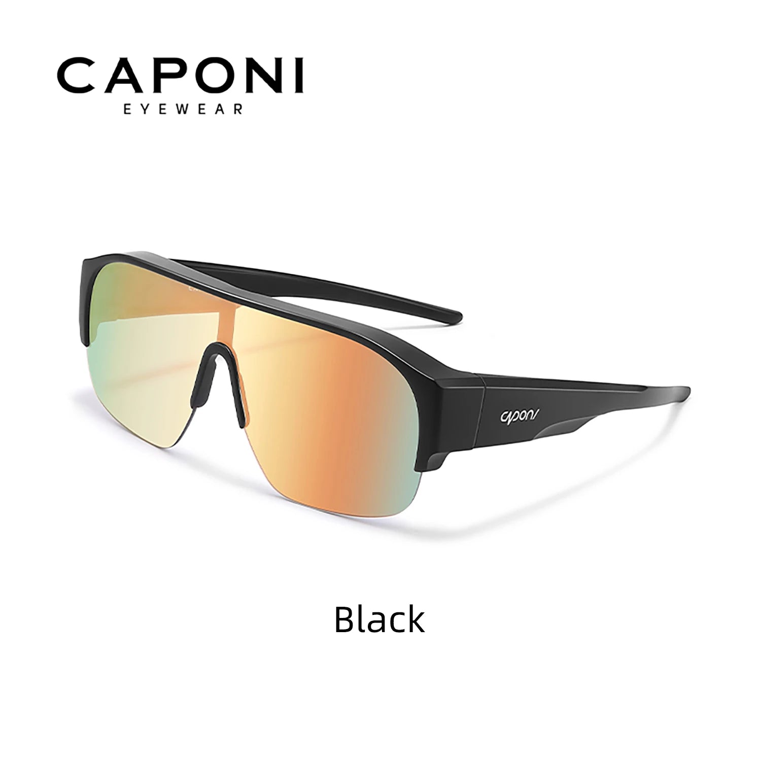 CAPONI Sports Men`s Fit Over Sunglasses- High Quality Outdoor Photochromic Sun Glasses Anti Glare UV400 Protection Shade BS34725