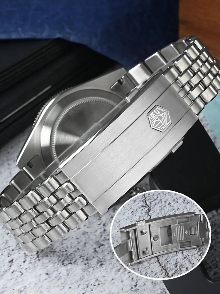 San Martin New SN0148 40mm Men's Luxury Diver Watch Miyota 9015- Enamel Dial Automatic Mechanical Wristwatch Waterproof 200m