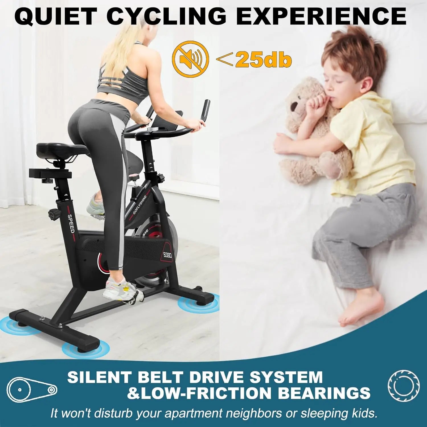 Exercise Bike Stationary- Exercise Bike for Home Indoor Cycling , Cardio Gym Workout Bike with iPad Mount & LCD Moni.
