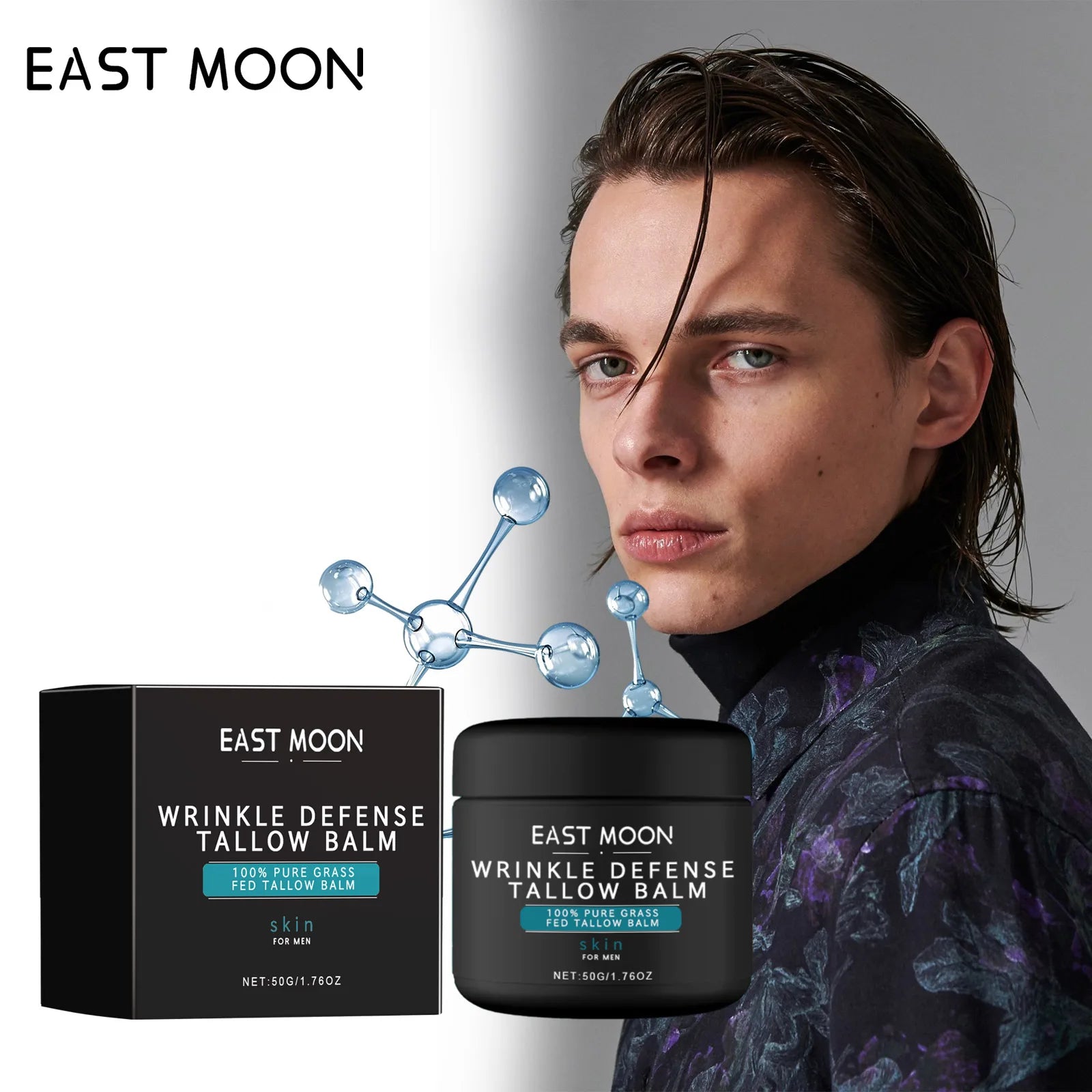 East Moon Wrinkle Defense Tallow Balm Fading Fine Lines On The Face, Anti Wrinkle Moisturizing Firming Revitalizing Skin Cream 1.76 oz