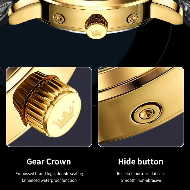 OLEVS Original Classic Fashion Stainless Steel Automatic Watch for Men - DeRae's Shop For Goods