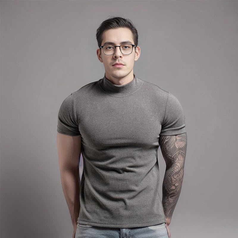 Men`s Short Sleeve Breathable Cotton T-Shirts- Sport Running Shirts, Slim Casual Gym Tops