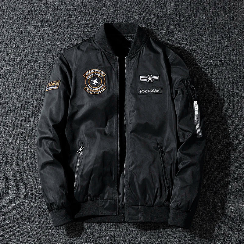 Men's Air Force Pilot Jacket MA1 Autumn/Winter Baseball Suit Trendy Brand Double Sided Thickened Large