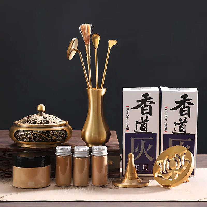 DIY Aromatherapy Brass Incense Burner Making Kit  with Mold Stand for Yoga Meditation Study