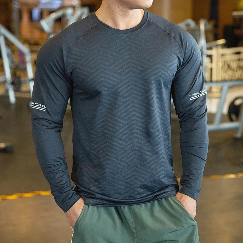 Shedao High Quality Running Shirt Tops Clothing -Men`s Gym Sport Tshirt Quick Dry Compression Sweatshirt Fitness Breathable Sportswear