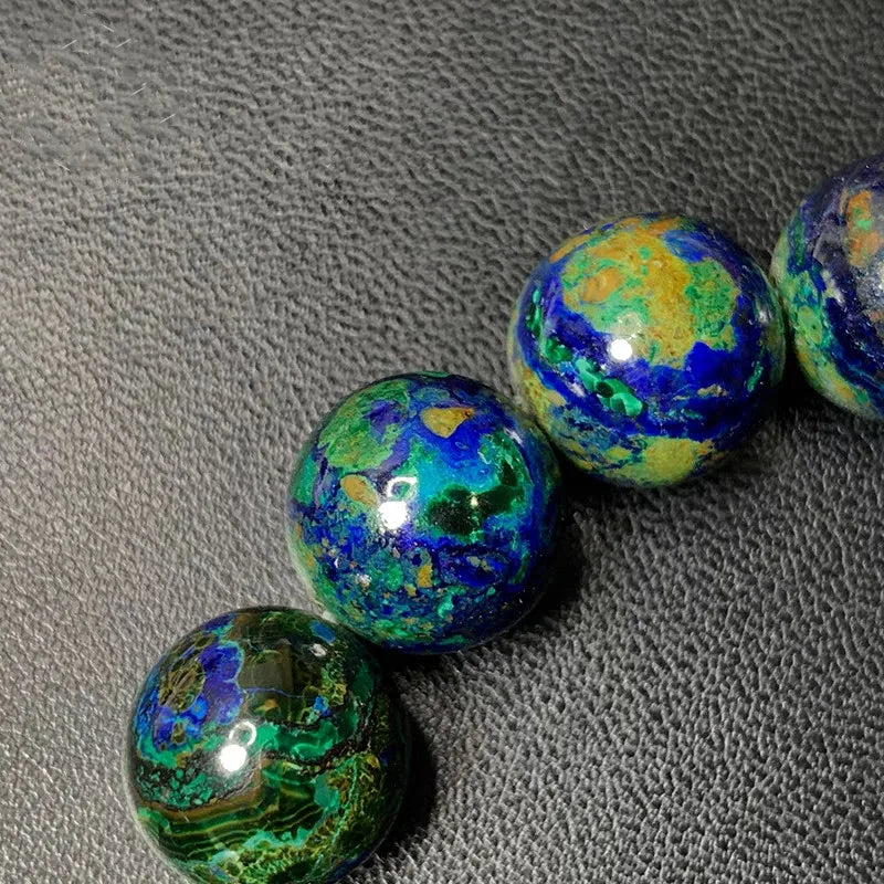 Natural Blue Green Malachite Lapis Azurite Bracelet Jewelry Round Beads- Unisex Bracelet 8mm 9mm 10mm 11mm 12mm AAAAAA
