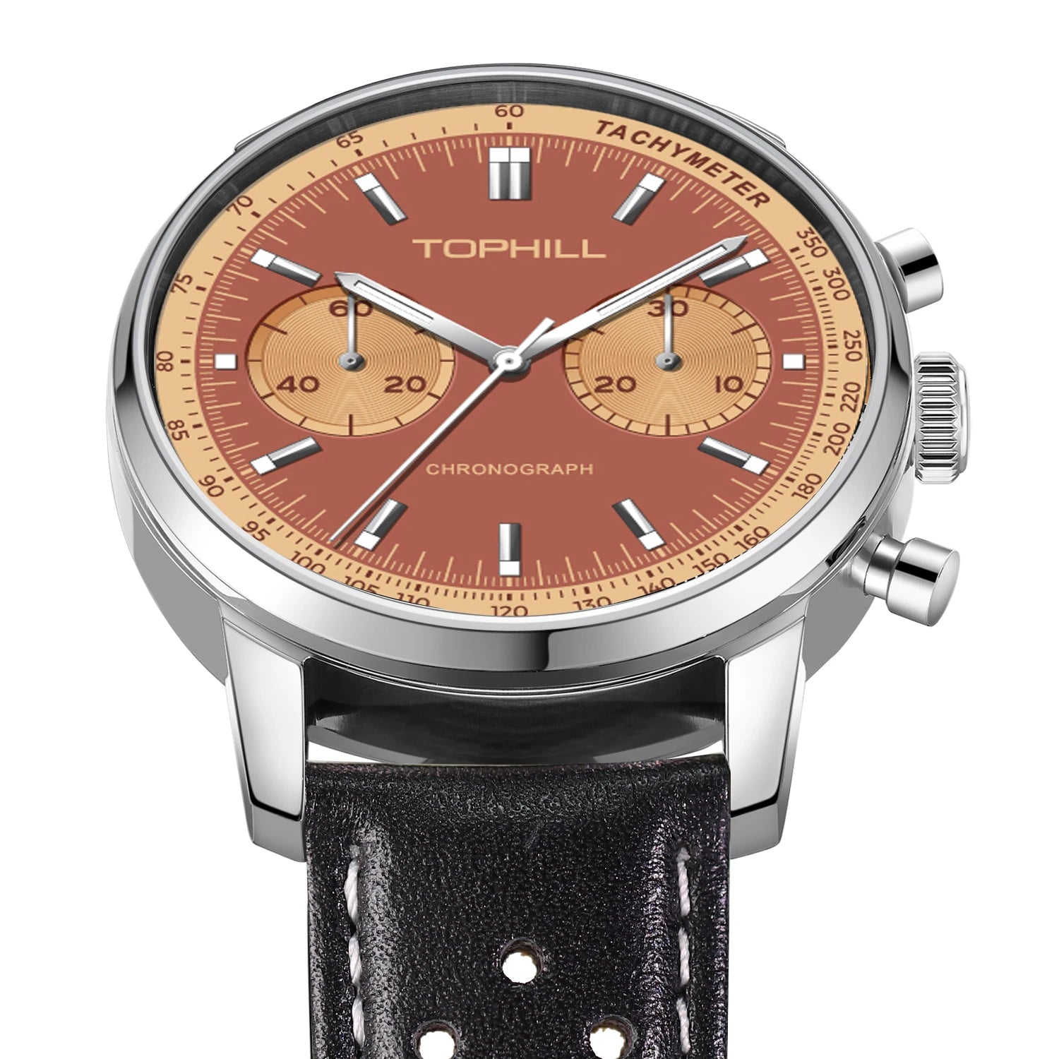 TOPHILL Chronograph Watch Pilot Watch -Seagull 1963 ST1901  Movement Sapphire Crystal  Wristwatch Military Limited