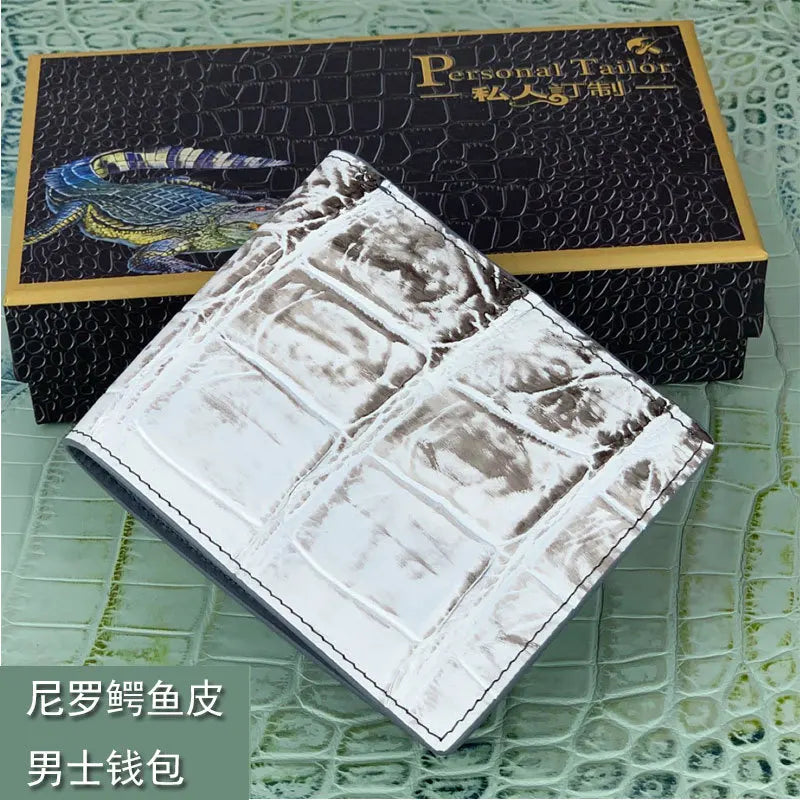 2025 Himalaya White Crocodile Leather High-End Men's Wallet -Genuine Leather Anti-theft Brush Pocket Short Wallet 45
