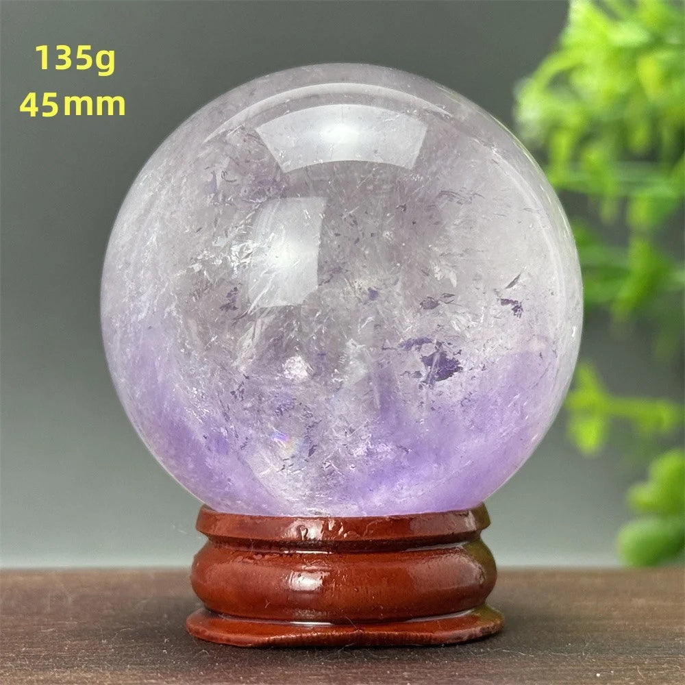 Natural Amethyst Ball Quartz Crystal Ball- Home, Office Decoration Energy Wicca Reiki Spiritual Meditation Witchcraft Divination