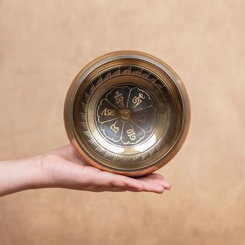 Copper Singing Bowl- Meditation Mindfulness Buddhism Singing Bowl & Spiritual Relaxation Sound Healing Percussion Instrument