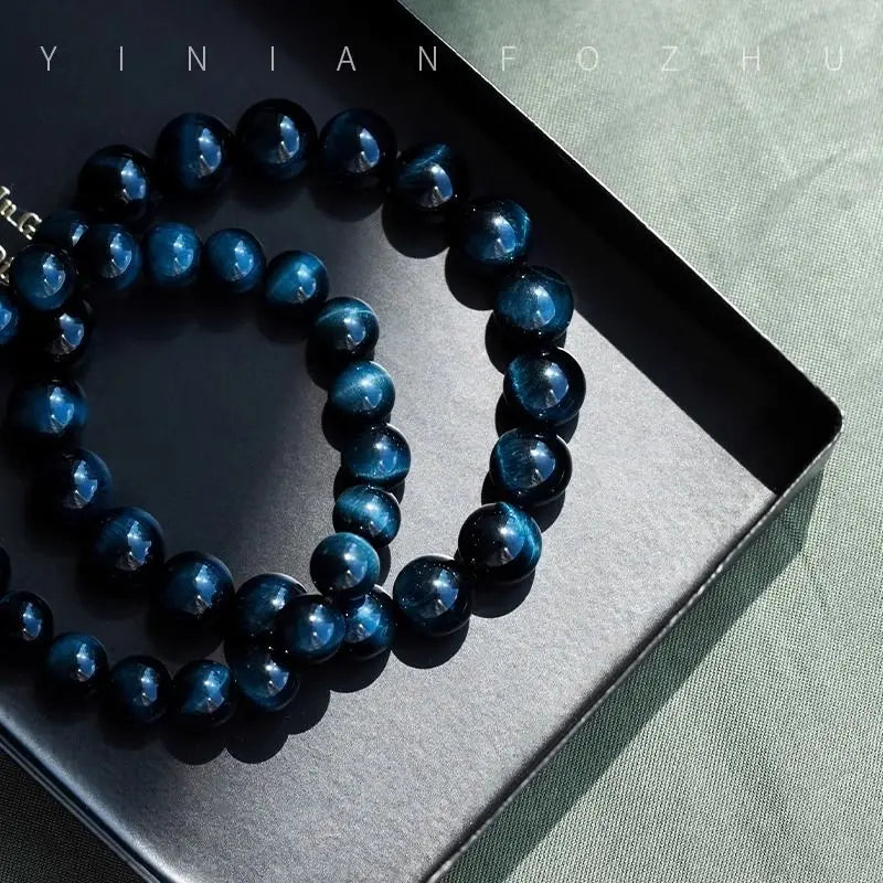 Original 7a Grade Natural Tiger Eye Planet Bracelet- South Africa Blue Tiger Eye Vintage Style Unisex Bracelet.