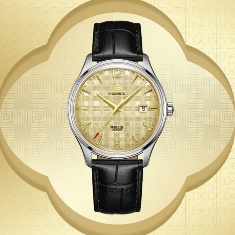 Shanghai Watch 39mm Elegant Men's Watches- ST2130 Movement Automatic Mechanical Clock Arched Sapphire Italian Leather Strap S5006