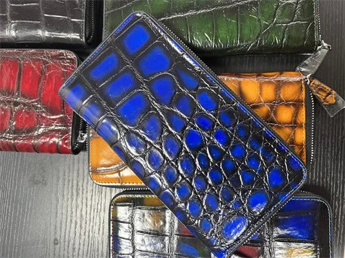 Teemzone Designer Luxury Crocodile Skin Men Long Wallets Leisure Genuine Leather Clutch Bag Lage Capacity Zipper Wallet 45
