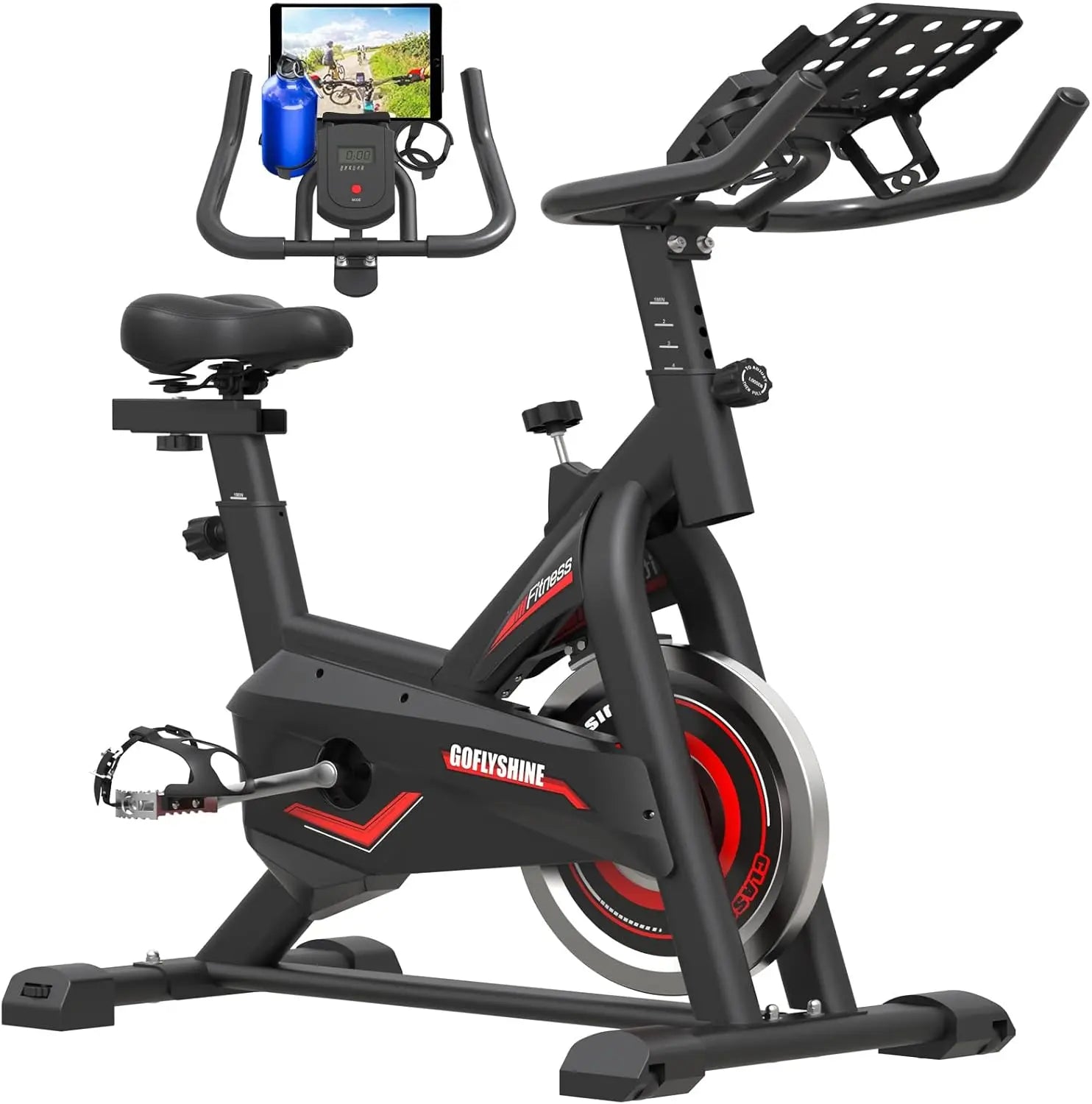 Exercise Bike Stationary- Exercise Bike for Home Indoor Cycling , Cardio Gym Workout Bike with iPad Mount & LCD Moni.