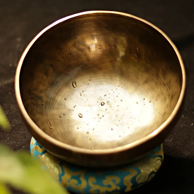 Large Tibetan Singing Malang Vintage Brass Bowl with Copper Set for Sound Healing Instrument Bonsai Meditation