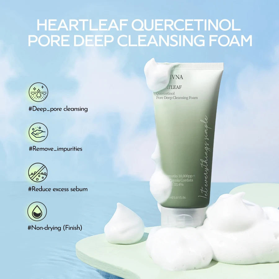 Sanlivna Korean Skincare Heartleaf 3-Piece Set - Soothing Cleanse & Pore Care with Quercetin-Unisex