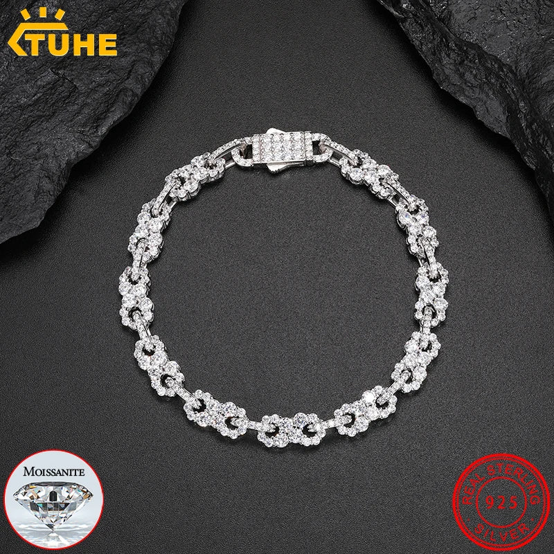 TUHE 8 Words Unisex Moissanite Bracelet For Men - DeRae's Shop For Goods