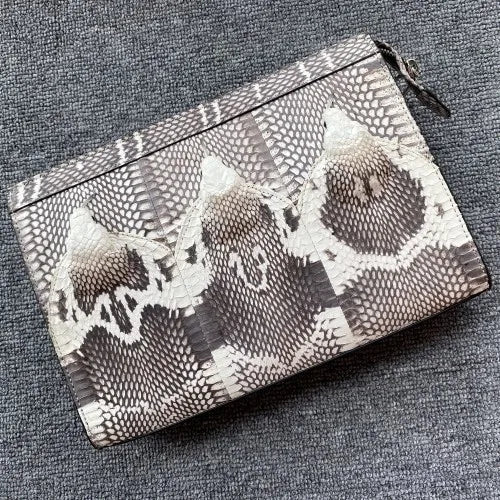 New Snake Leather Men's Clutch Bag -Business Large Capacity Envelope Bag , Leisure Real Leather Clutch For Man