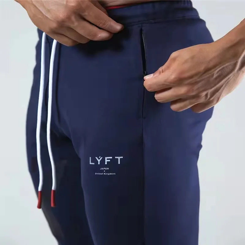 Lyft Men's Breathable Bundle Mouth Zipper Trousers, Leisure Fitness Pants, Free Freight Sports Pants