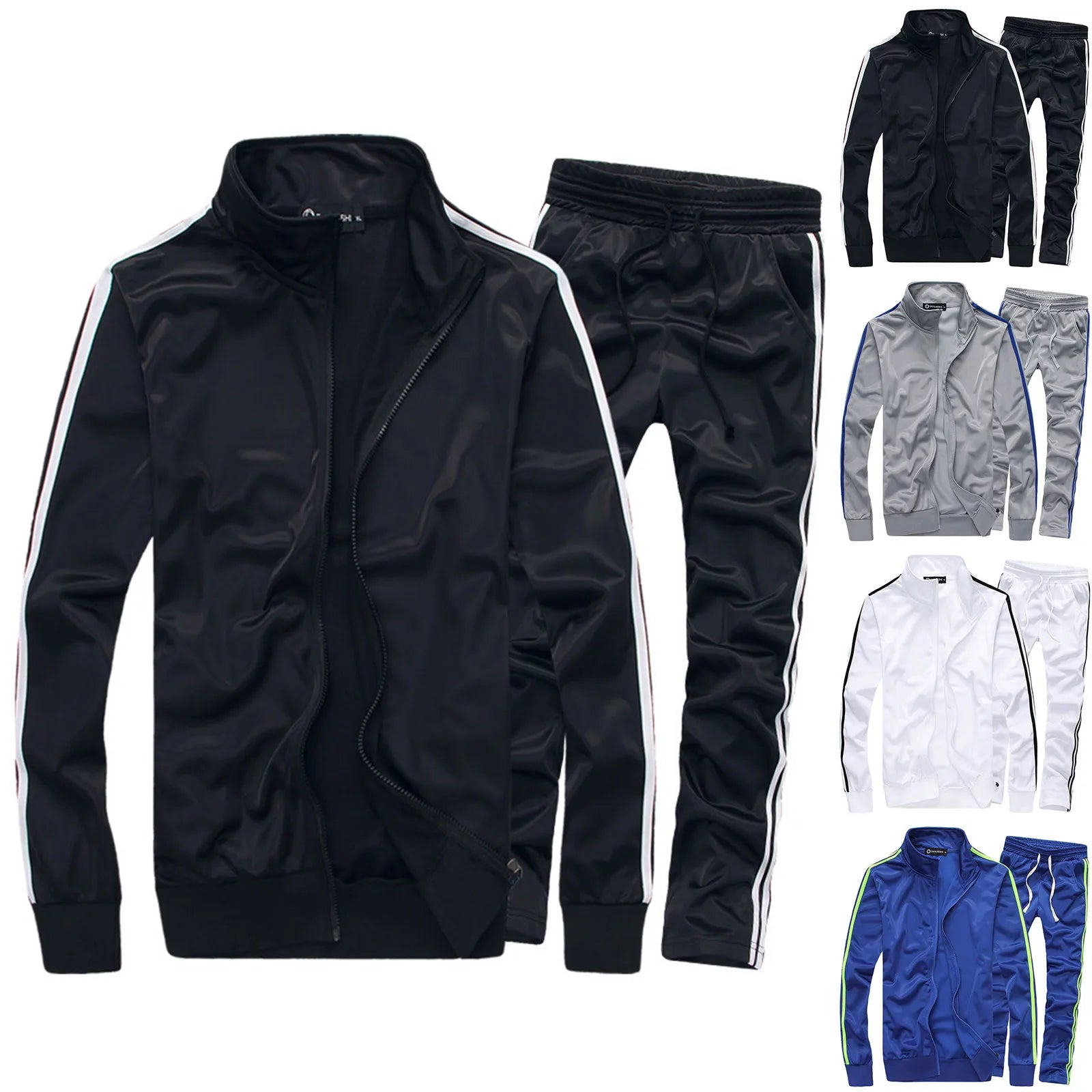 Men's Sets Sportswear  2 Piece Sports Suit Men Jacket + Pants Sweatsuit  Jogging Sporting Training Tracksuit