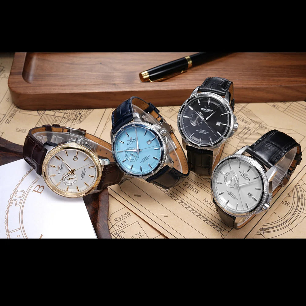 BORIAGE(BOAIJIUA) Fully Automatic Mechanical Men's Watch  50m Water Resistant  MIYOTA 8217 Automatic Mechanical Movement