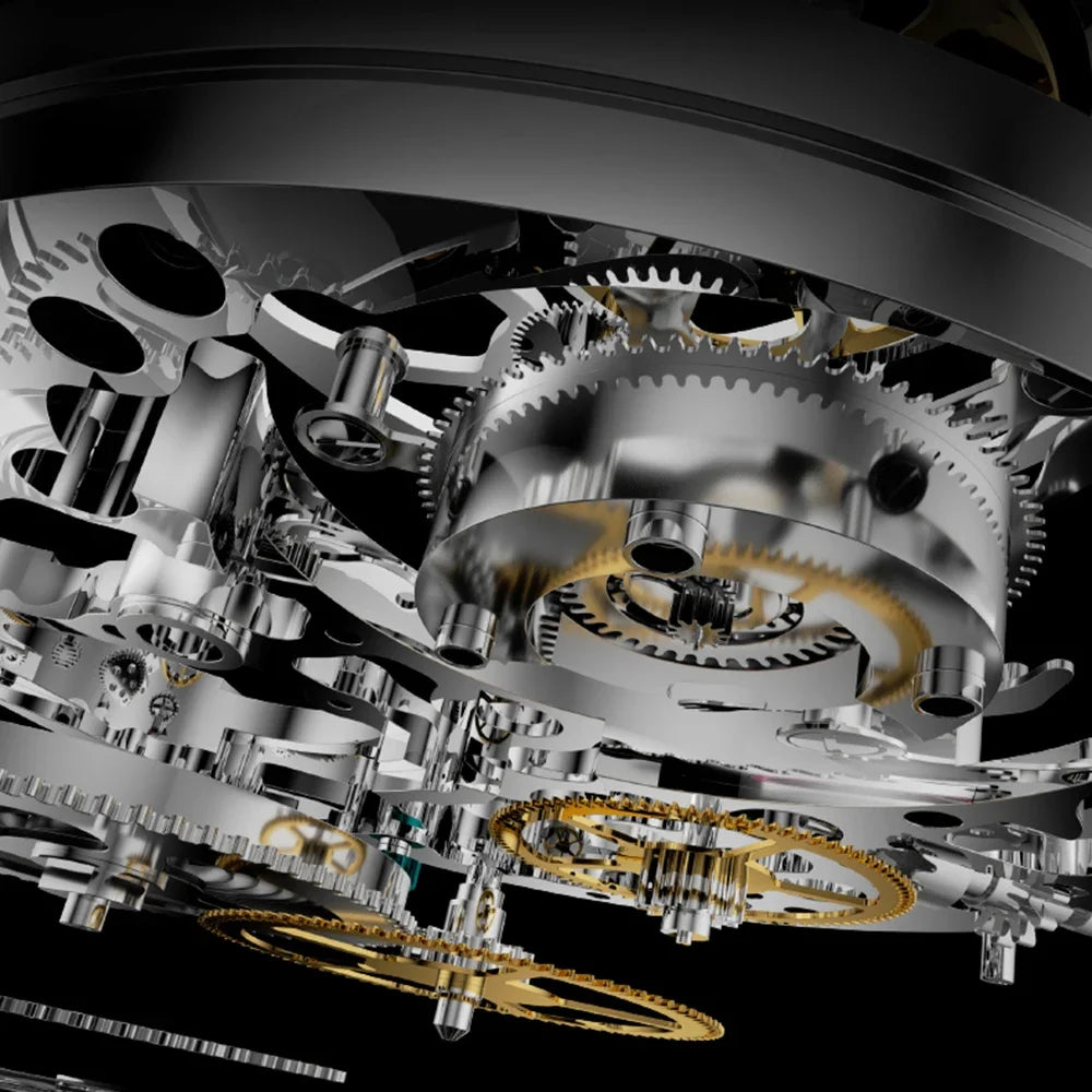 2025 Aesop Men's Double Tourbillon Watch- Hand Winding Movement Sapphire Business Fashion Male Mechanical Wristwatches Waterproof