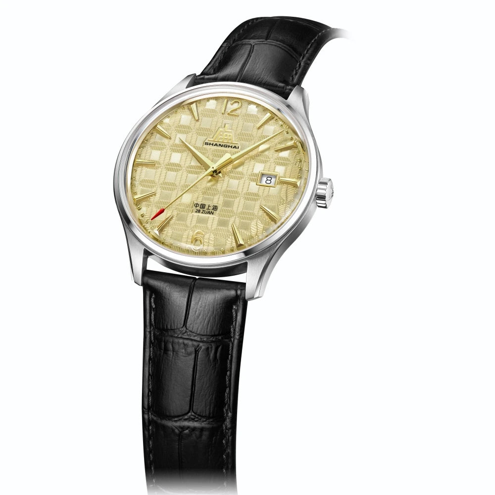 Shanghai Watch 39mm Elegant Men's Watches- ST2130 Movement Automatic Mechanical Clock Arched Sapphire Italian Leather Strap S5006