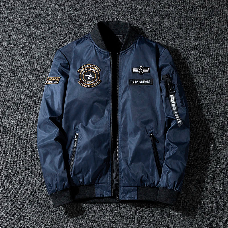 Men's Air Force Pilot Jacket MA1 Autumn/Winter Baseball Suit Trendy Brand Double Sided Thickened Large