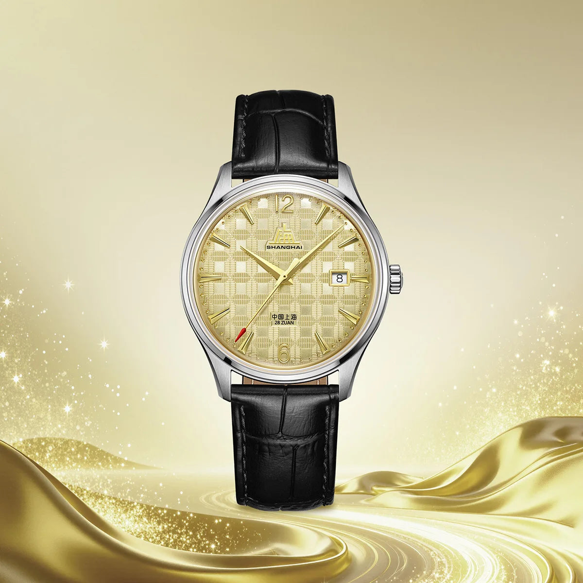 Shanghai Watch 39mm Elegant Men's Watches- ST2130 Movement Automatic Mechanical Clock Arched Sapphire Italian Leather Strap S5006